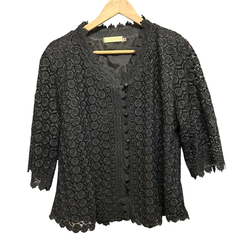 Vintage Lace Cardigan Black Size L